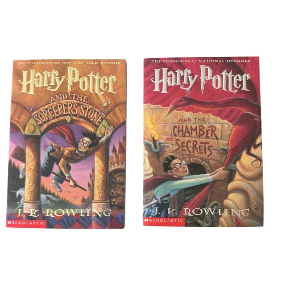 Harry Potter Books Paperback Sorcerer Stone Chamber of Secrets J. K. Rowling - Picture 1 of 7